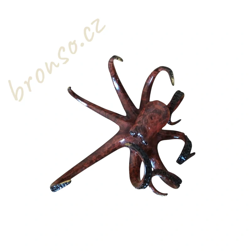 Chobotnice – bronzová socha, oceánská ručně vyrobená soška jako dekorace do interiéru