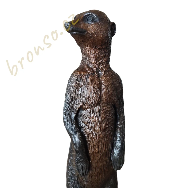 Bronzová socha surikaty – realistická zvířecí figurka z bronzu | Elegantní dekorace a dárek pro milovníky přírody