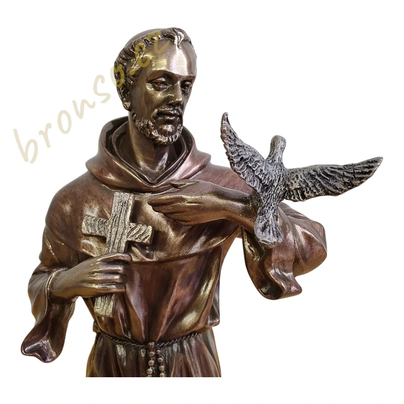 Sv. František z Assisi – dekorativní soška patrona zvířat a přírody – WU76058A4