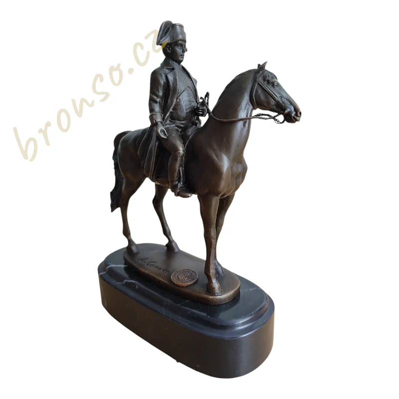 Napoleon na koni - bronzová socha, signováno A. Canova