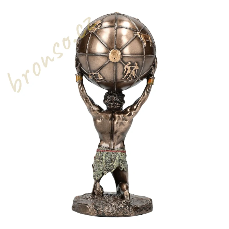 Atlas nesoucí nebeskou sféru – bronzovaná figurka z řecké mytologie Veronese WU78109A4
