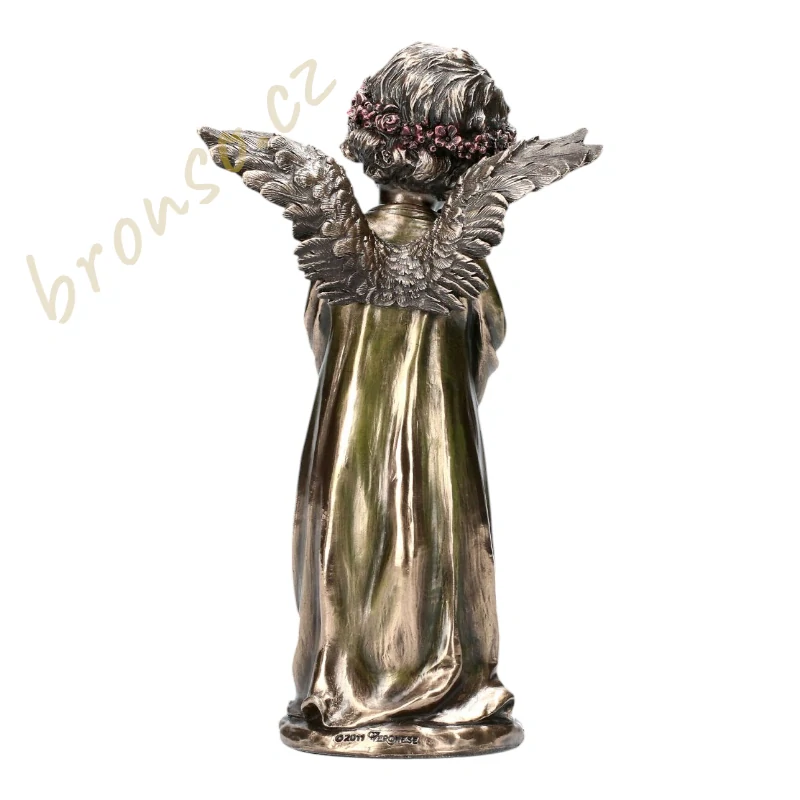 Andělská dívka s holubicí – bronzovaná figurka Veronese WU75411A4