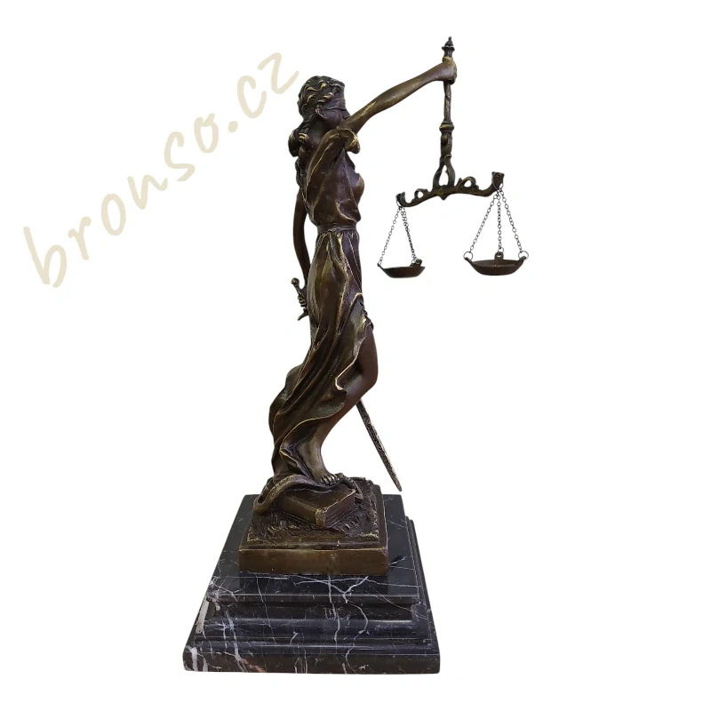 Spravedlnost Themis – Justitia, bronzová socha bohyně práva, elegantní umělecká dekorace