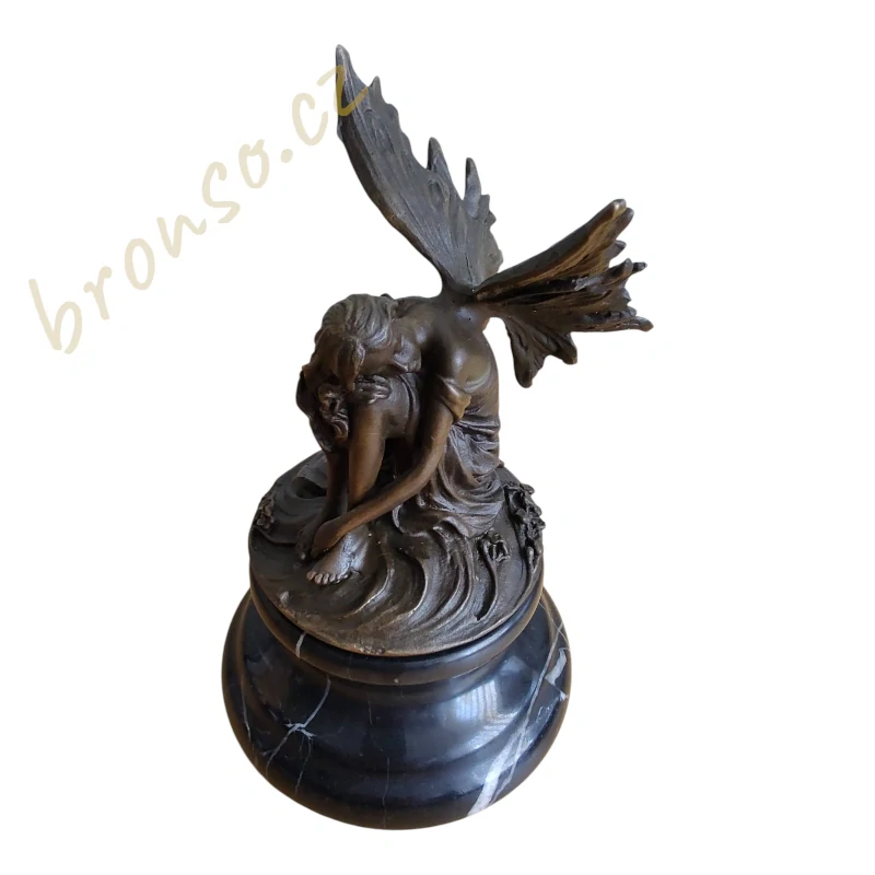 Lesní víla - skřítek - elf - bronzová soška
