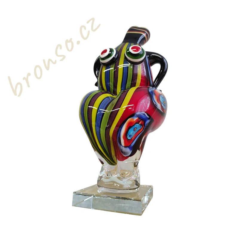 Designová skleněná socha smyslné tanečnice