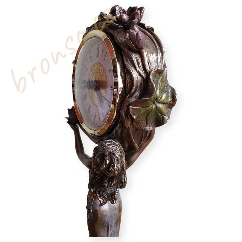 Hodiny ve francouzském secesním stylu – soška Veronese, luxusní umělecká dekorace, AN10085A4