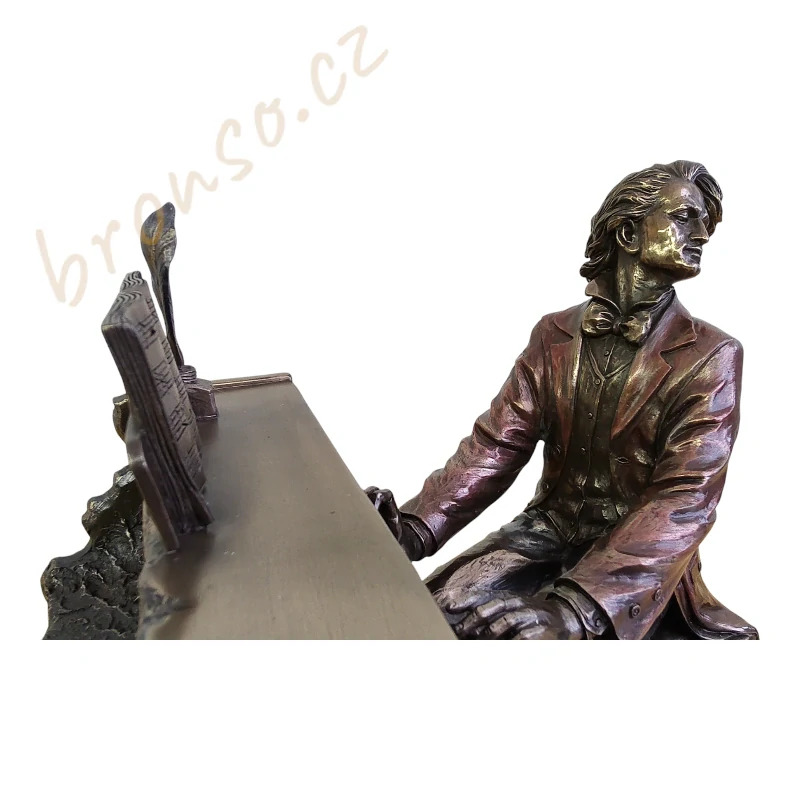 Chopin hrající na klavír – soška Veronese, umělecká dekorace pro milovníky hudby WU75452A4