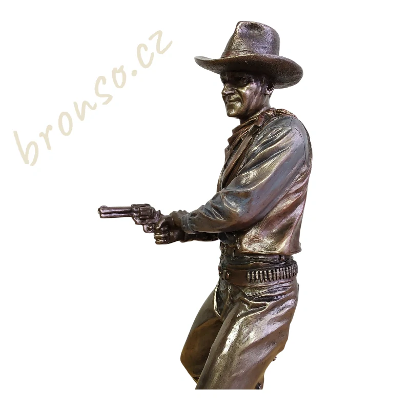 Kovboj se zbraní – detailní soška s bronzovou úpravou | westernová dekorace Veronese WU76731A4