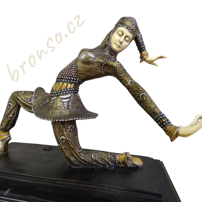Kamorna – tanečnice Art Deco, bronzová socha Demetre H. Chiparus, elegantní umělecká dekorace