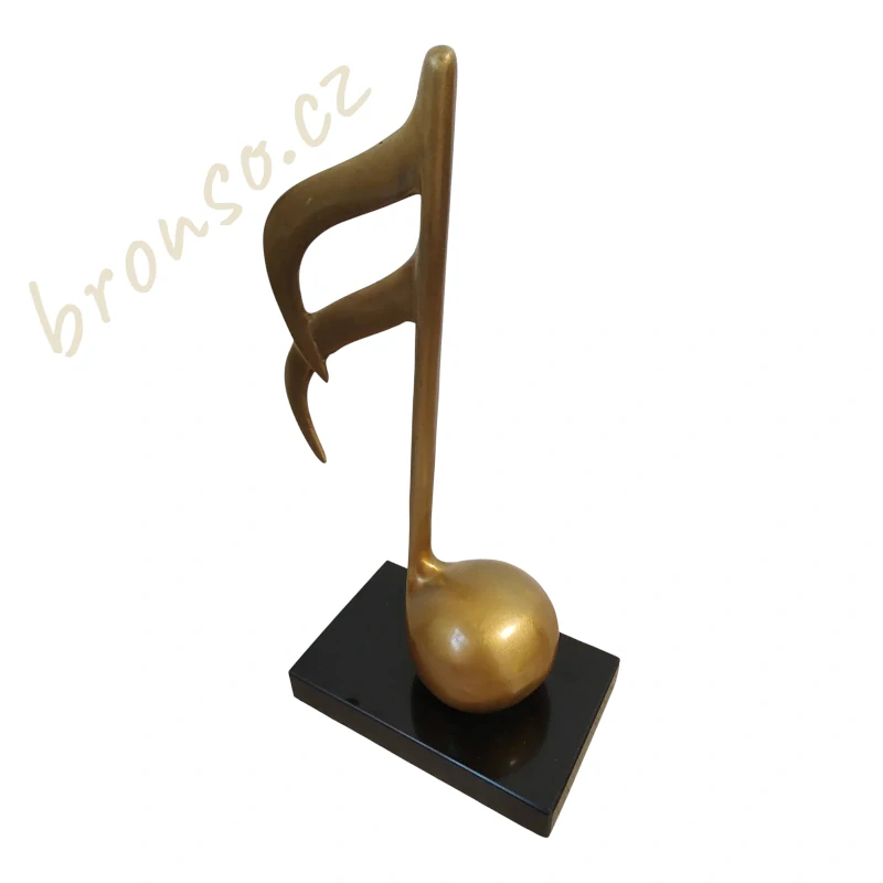 Bronzová socha – Hudební nota na mramorovém podstavci