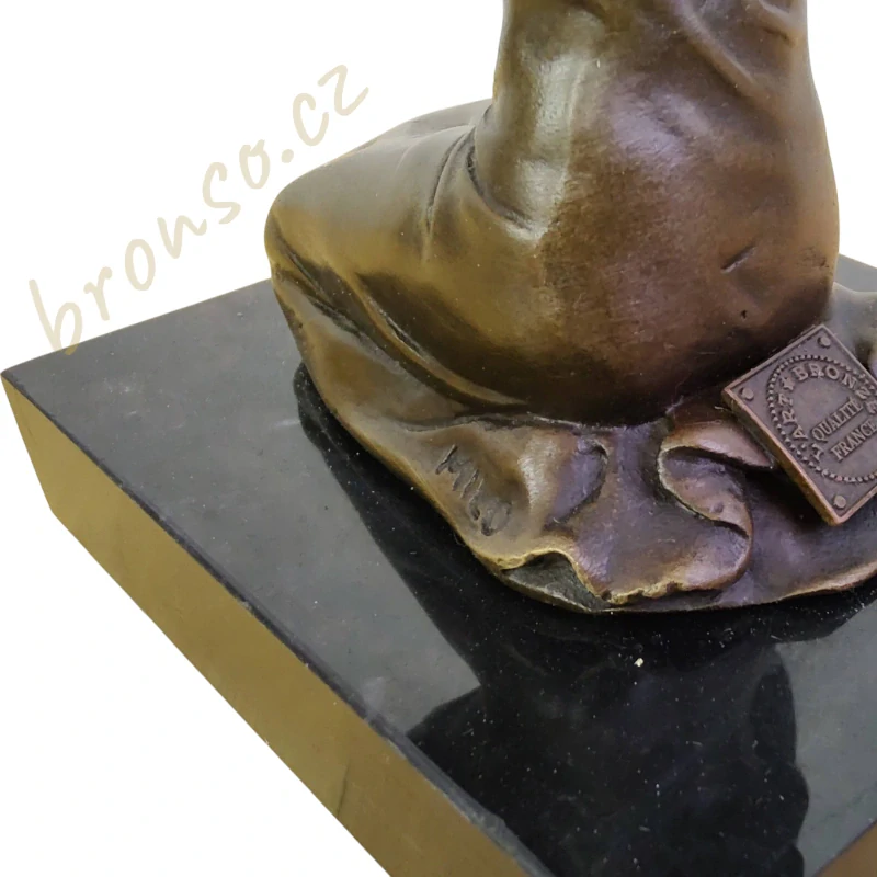 Bronzová soška - Matka s dítětem, Elegantní dárek pro novou maminku, bronz na mramorovém podstavci