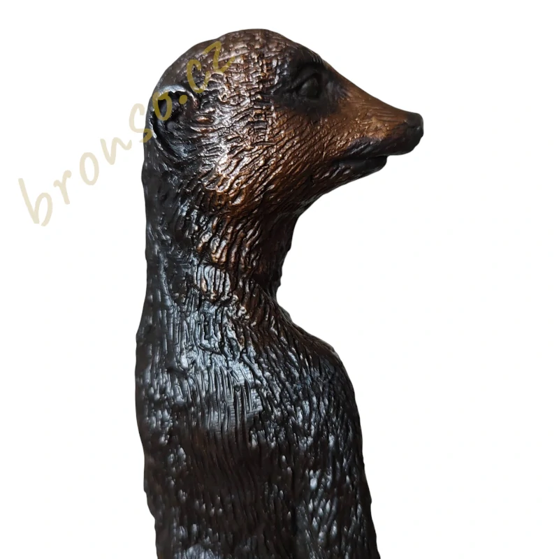 Bronzová socha surikaty – realistická zvířecí figurka z bronzu | Elegantní dekorace a dárek pro milovníky přírody