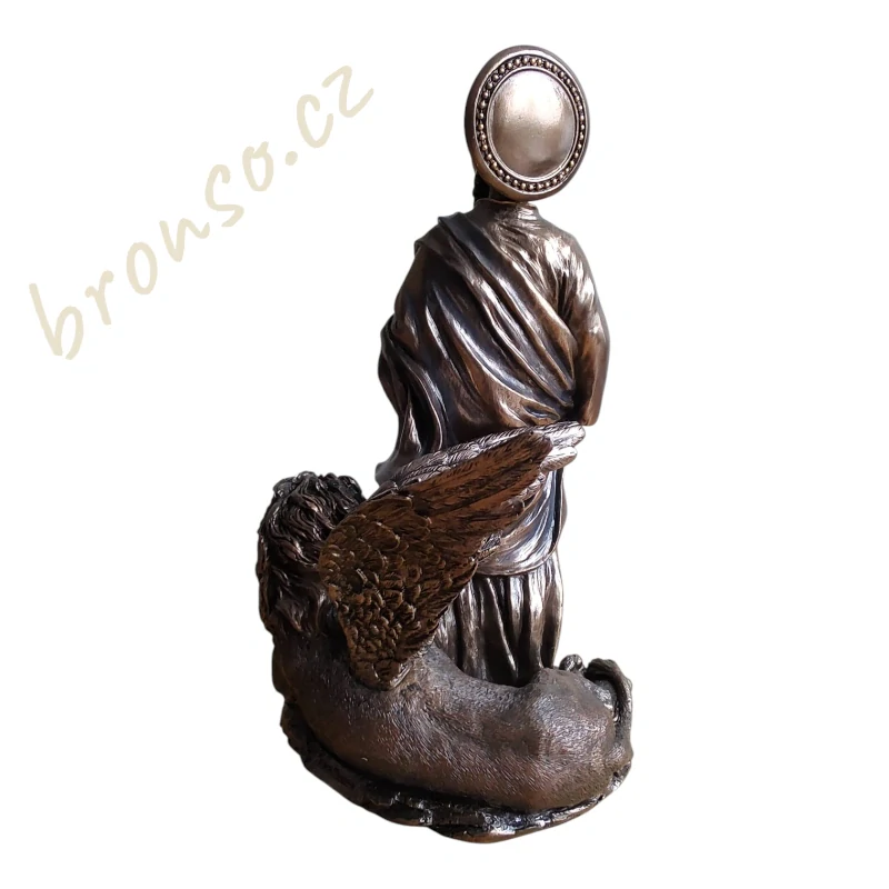 Soška svatého Marka – evangelista s lvem, bronzovaný vzhled Veronese WU76031A4