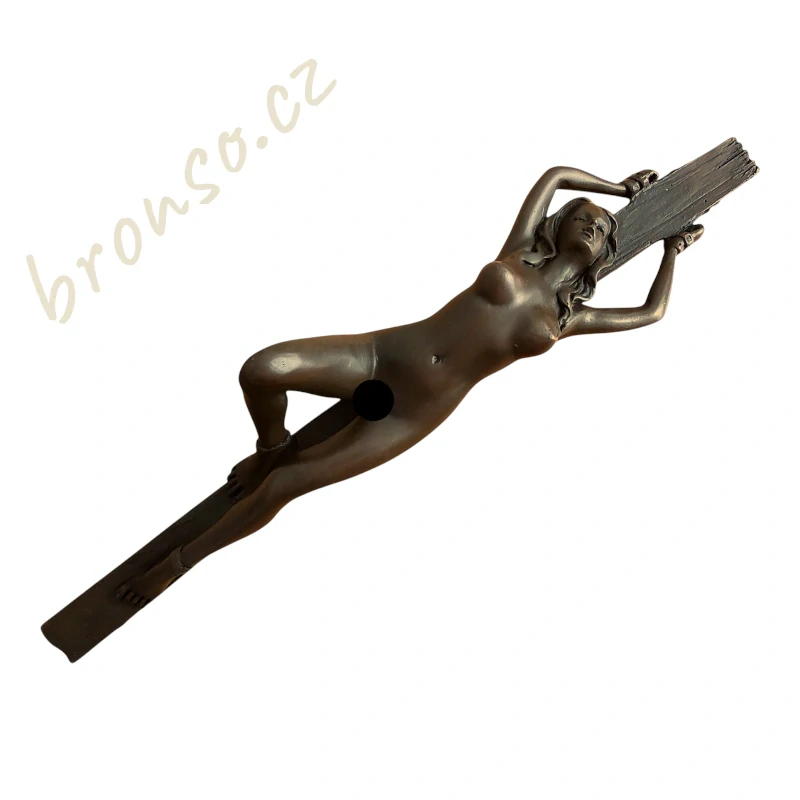 Ležící ženský akt – bronzová soška, těžítko, smyslná figurka ve stylu Art Deco, elegantní ženská socha, luxusní dekorace do interiéru, sběratelský dárek