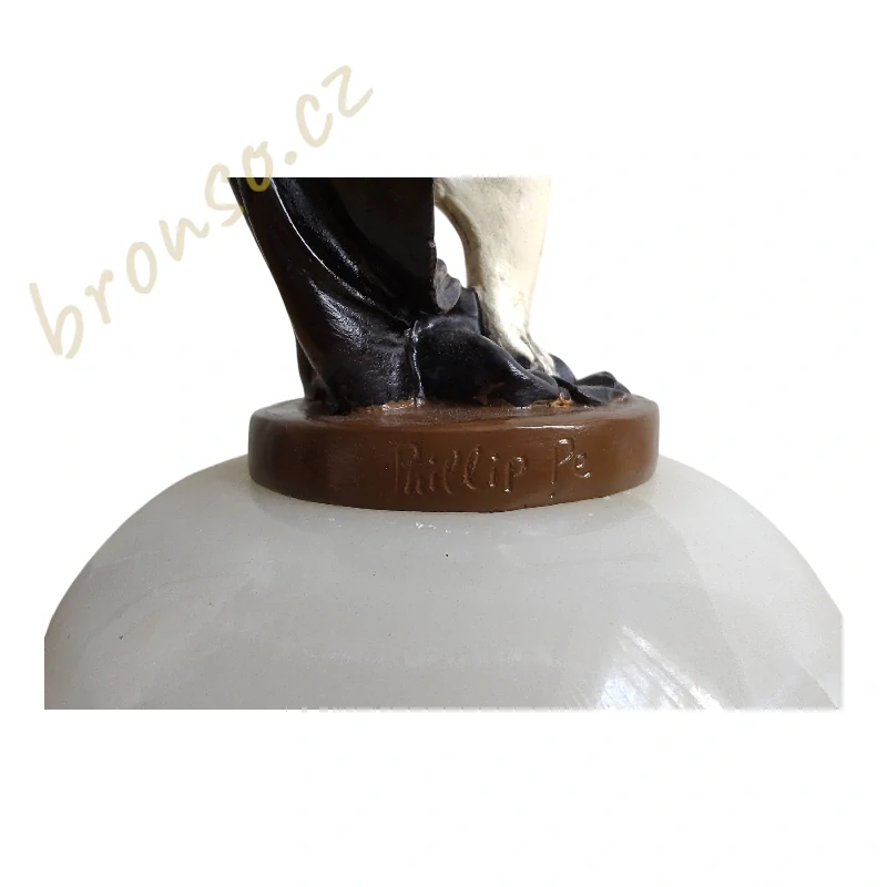 Art Deco socha tanečnice na mramoru – elegantní figurka ženy, vintage styl 20. léta, luxusní dekorace