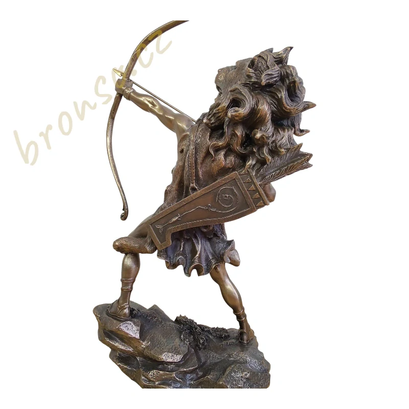 Herkules s lukem – bronzová socha hrdiny, řecká mytologie, válečník s lví kůží, dekorace Veronese WU73237A4