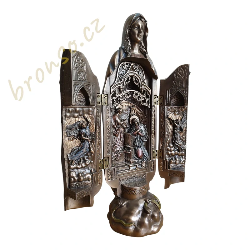Triptych Madona – otevírací oltářní soška, Zvěstování Páně, náboženská dekorace Veronese WU77538A4