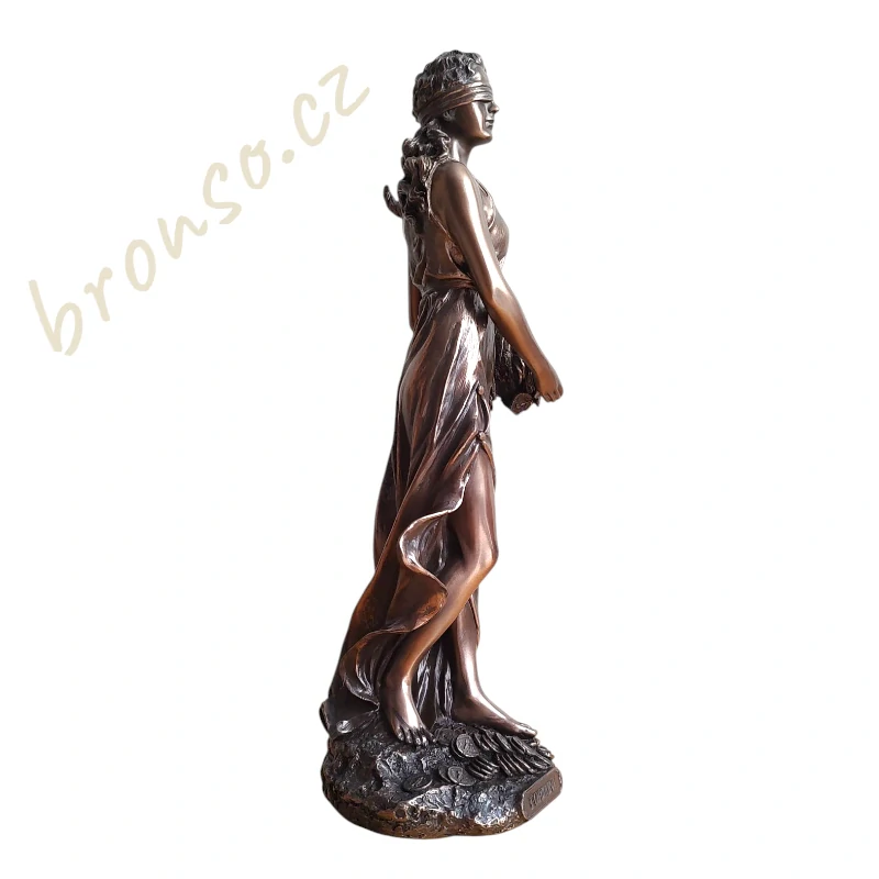 Fortuna – bohyně štěstí a prosperity, bronzovaná figurka symbolu hojnostiVeronese WU76450A1