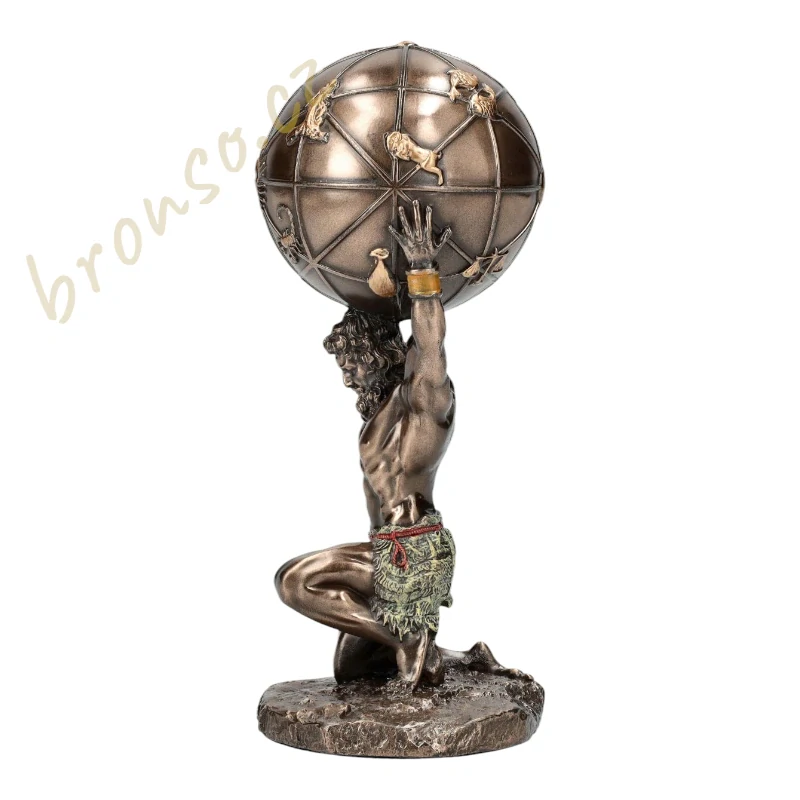 Atlas nesoucí nebeskou sféru – bronzovaná figurka z řecké mytologie Veronese WU78109A4