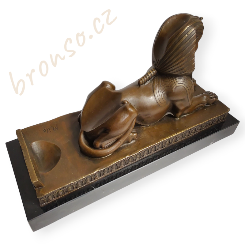 Velká sfinga - stojan na láhev - bronzová socha