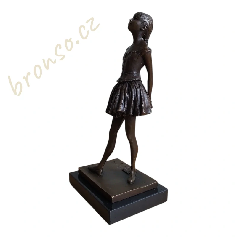 Malá tanečnice Degas – Bronzová soška – Tanečnice na mramorovém podstavci