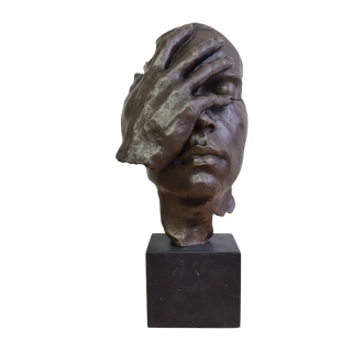 Tvář - Salvador Dalí - bronzová socha  