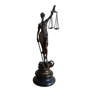 Spravedlnost – Justitia Themis, bronzová soška 23 cm, elegantní právnická dekorace