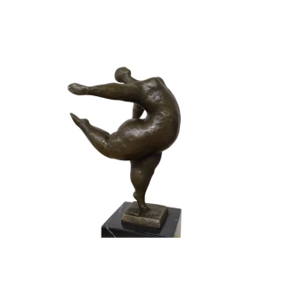 Tančící dáma – bronzová socha na mramorovém podstavci, moderní umělecká dekorace