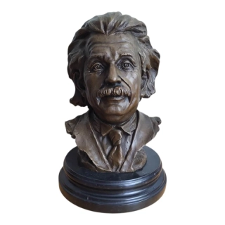 Albert Einstein – bronzová busta na mramoru, dekorace pro milovníky vědy