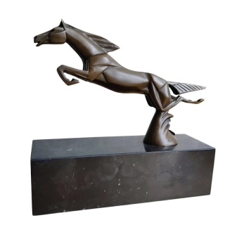 Bronzová socha „Skákající kůň“ – Art Deco, podle Casimir Brau