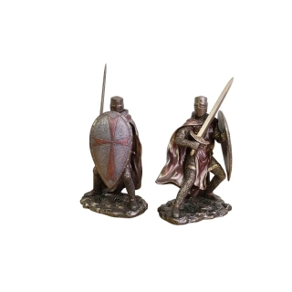 Sada 2 rytířských sošek – templářské figurky Veronese