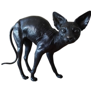 Sphynx – bronzová socha sfingy kočky, elegantní ručně vyrobená dekorace pro milovníky koček