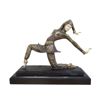 Kamorna – tanečnice Art Deco, bronzová socha Demetre H. Chiparus, elegantní umělecká dekorace