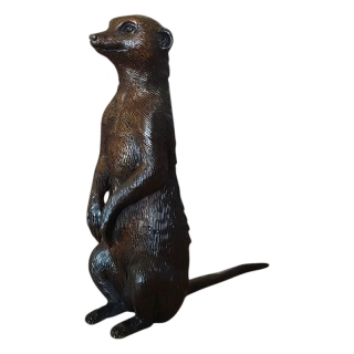 Surikata – bronzová socha, realistická dekorace do domu i zahrady