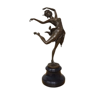 Art Deco bronzová tanečnice – Bruno Zach, signováno, číslováno, slévárenská pečeť