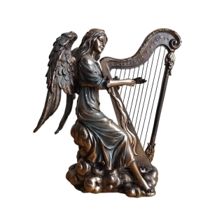 Anděl hrající na harfu – dekorativní soška | Křesťanské umění Veronese WU70494A4