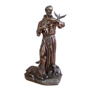 Sv. František z Assisi – dekorativní soška patrona zvířat a přírody – WU76058A4