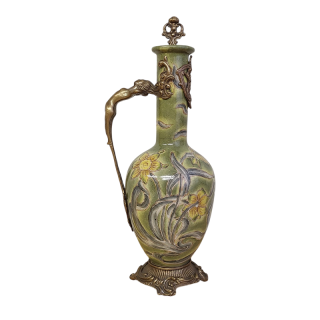 Karafa s bronzovým uchem ve tvaru ženy – Art Nouveau