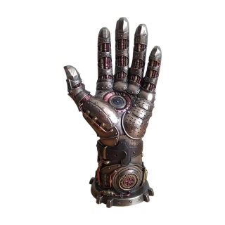 Steampunk rukavice „Gauntlet of Goodwill“ – mechanická ruka, fantasy dekorace, industriální design, Veronese WU78074A4