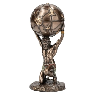 Atlas nesoucí nebeskou sféru – bronzovaná figurka z řecké mytologie Veronese WU78109A4